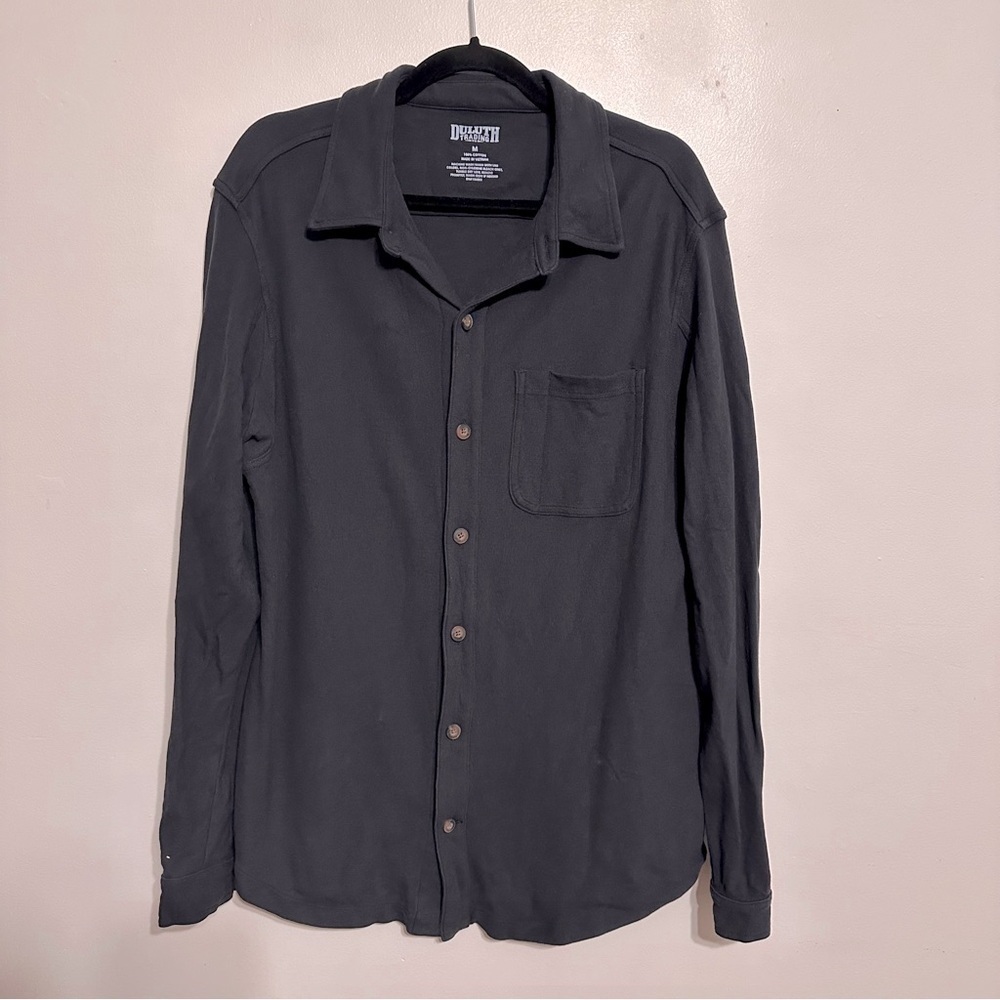 Duluth Men’s Cotton Twill Button Down Longsleeve Shirt Size Medium Grey